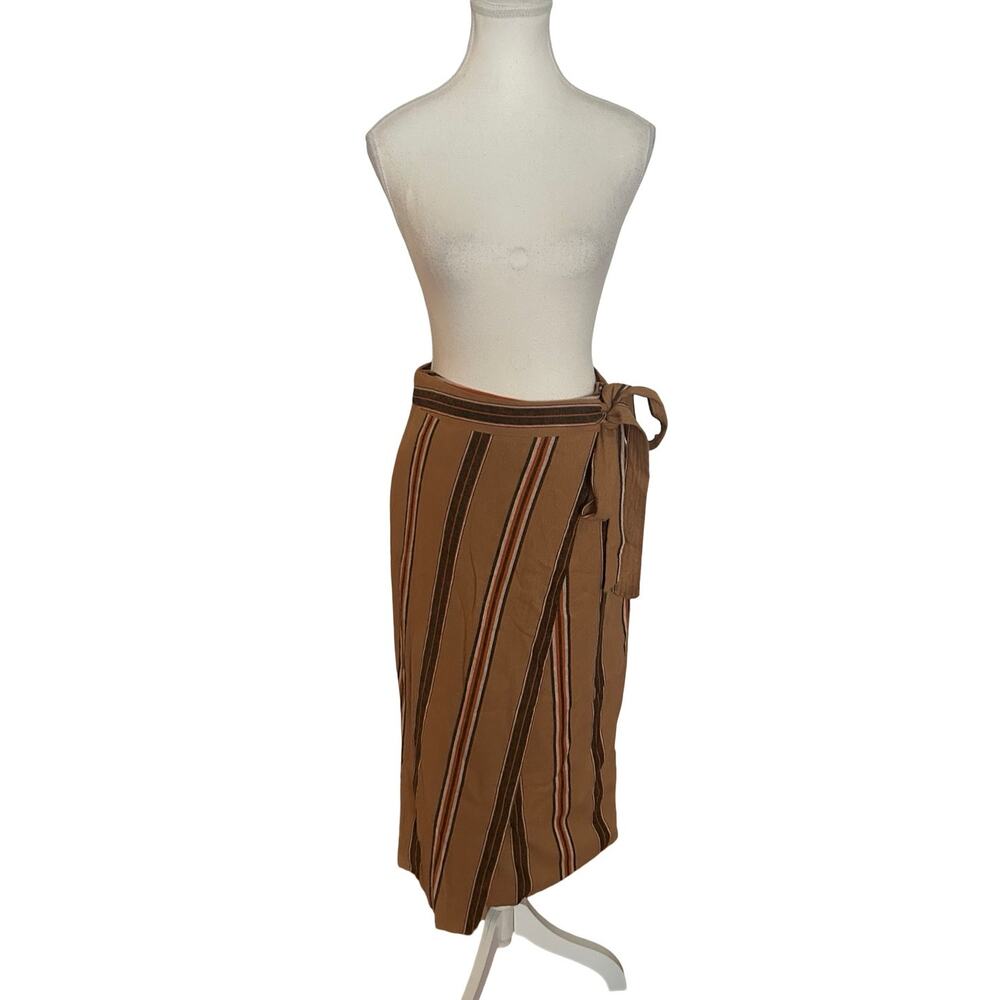 Vintage Y2K Worthington Linen‑Blend Wrap Skirt